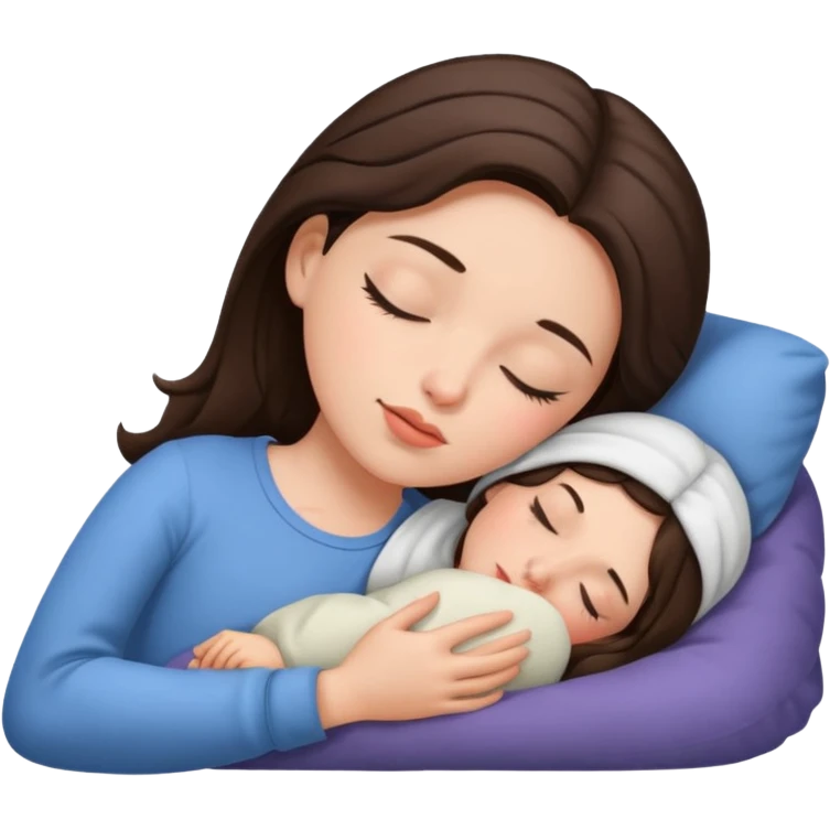 Brunette girl sleeping emoji