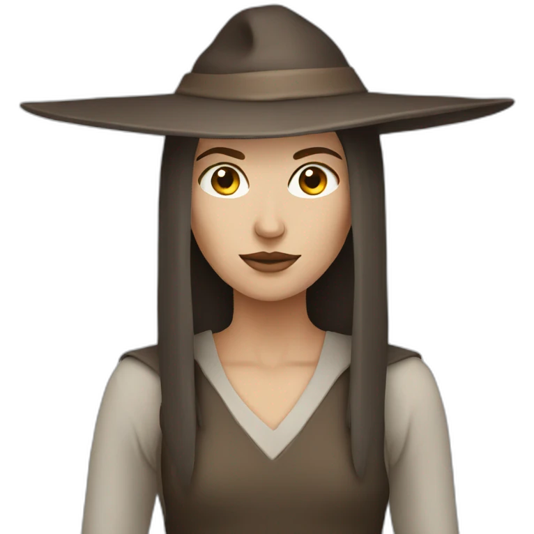 White witch with short straight brown emoji
