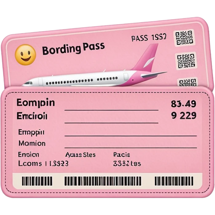 pink boarding pass emoji