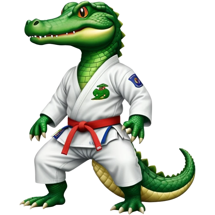 Alligator in a jiu jitsu gi emoji