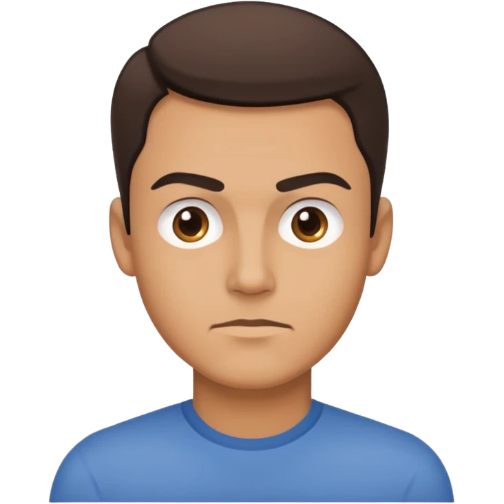 Generate a sarcastic emoji or sticker in a minimal flat-design style.  
The emoji should display a confident “nah, not today” attitude:  
- raised eyebrow  
- slight smirk  
- subtle eye-roll or side glance  
- man emoji