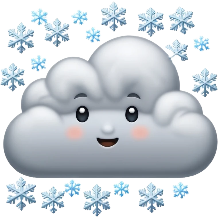 a cloud that is snowing emoji