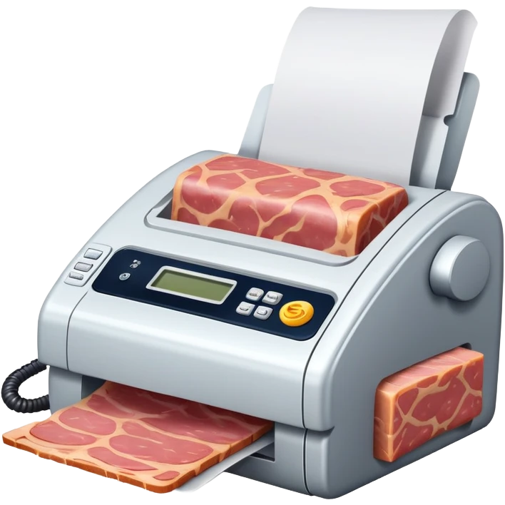fax machine made of spam meat emoji