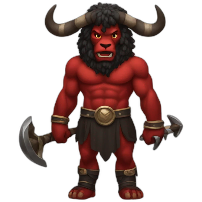 The black and red Minotaur emoji
