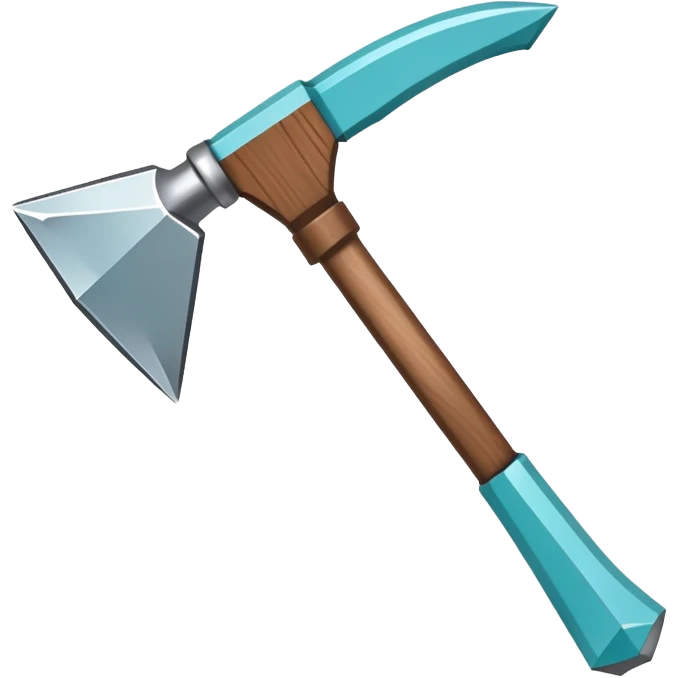 Minecraft diamond hoe with brown handle emoji
