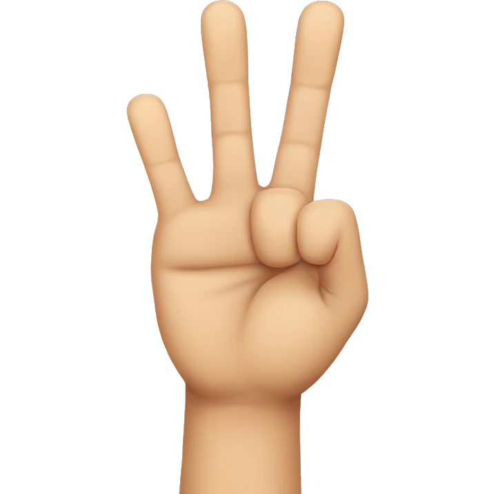 3 fingers on one hand a 2 fingers on the other hand emoji