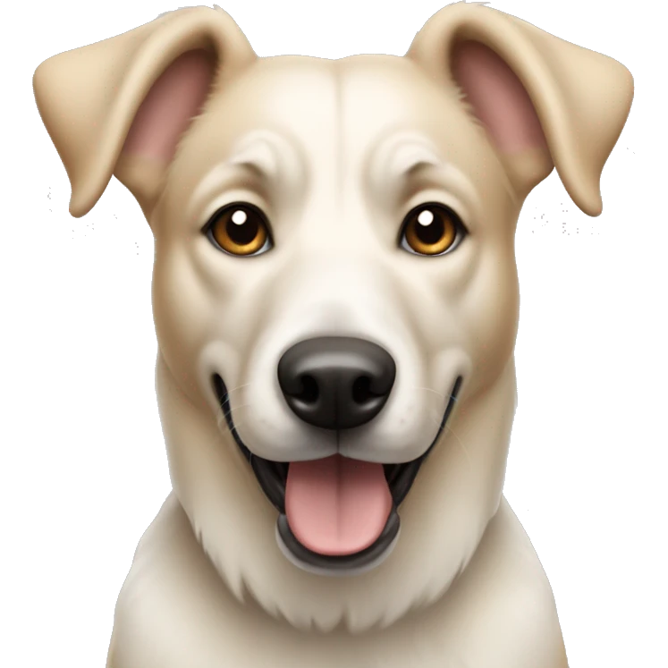 white beige mongrel dog  emoji