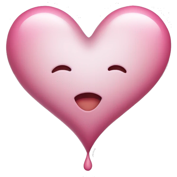 blushing heart on white backdrop emoji