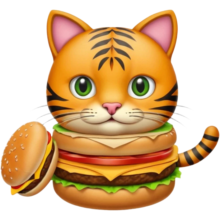 Un chat qui mange un hamburger  emoji