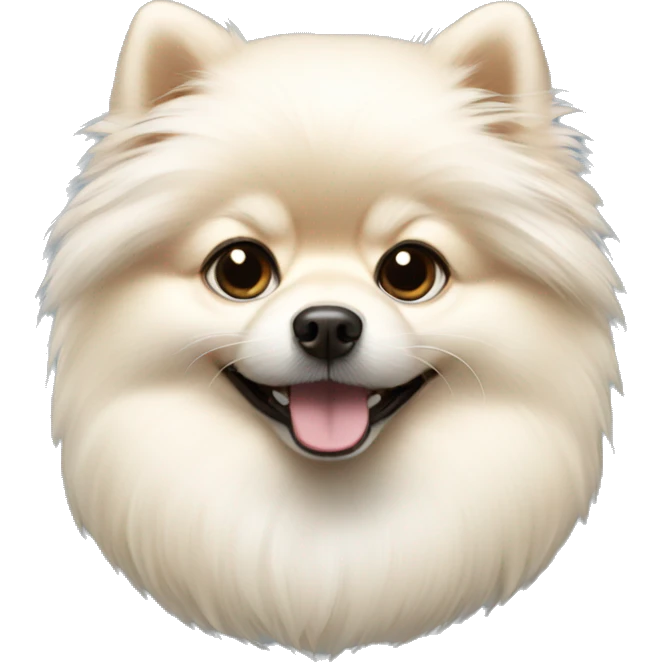 Cream white pomeranian  emoji