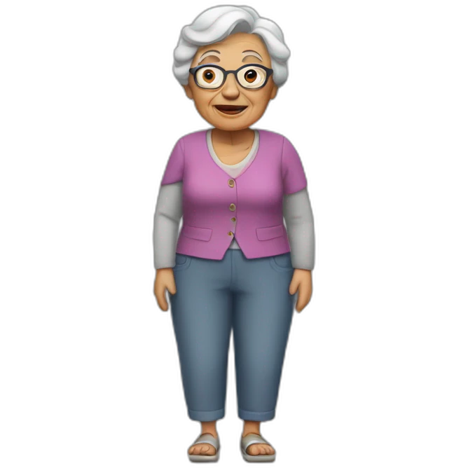 full grandmother in trousers emoji