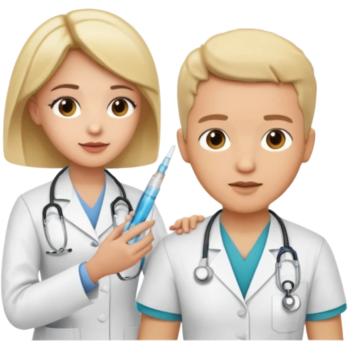 Doctor give nurse an injection  emoji