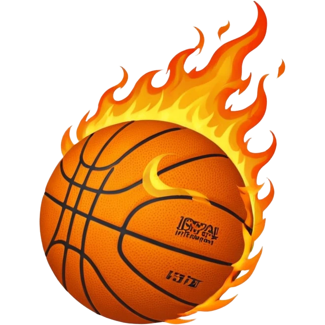 a flaming basketball emoji