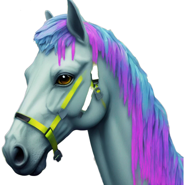 .Zombie_ Vaporwave black holographic oilslick zombie unicorn yellow caution tape graffiti Pegasus  emoji