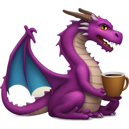 dragon with coffee emoji