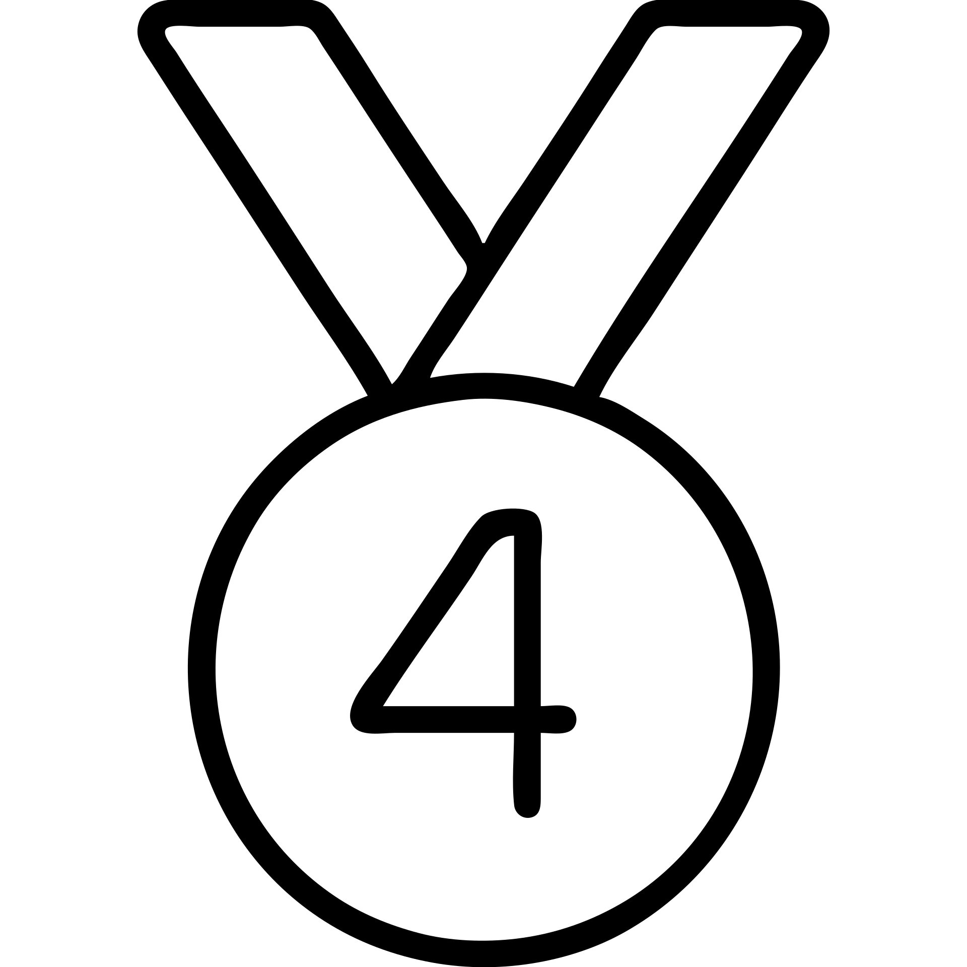 medal for 4th place with ribbon and number 4, minimalistic emoji