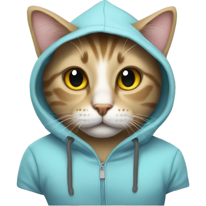 Cat wearing a hoodie emoji