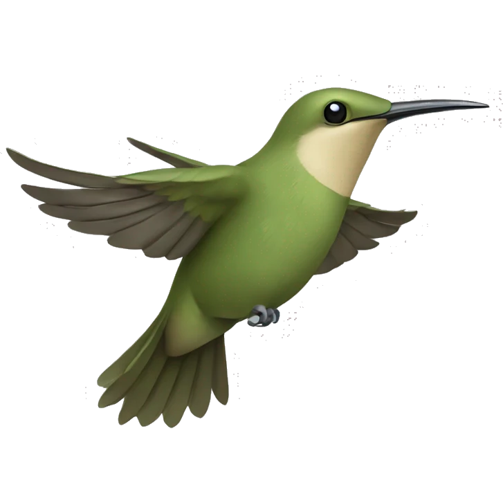 Khaki green kolibri bird flying  emoji