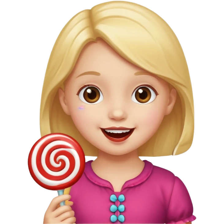 little girl eating candy emoji