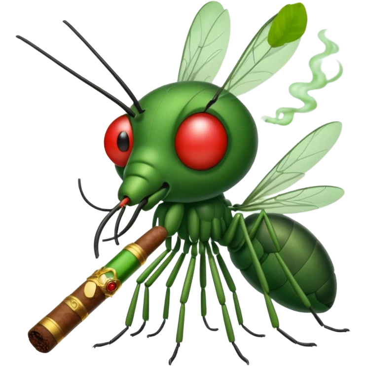 mosquito verde fumando un cigarro emoji