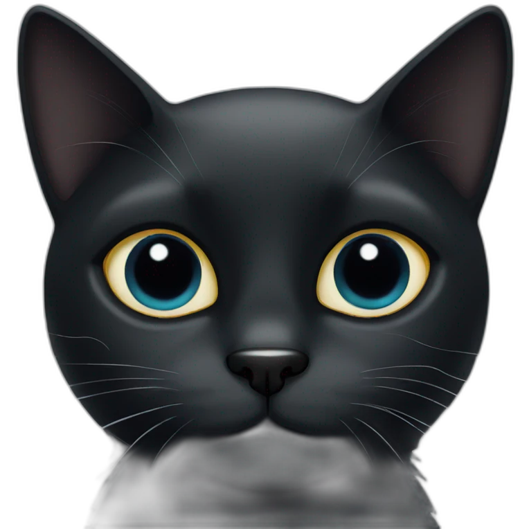 Black cat with cloudy eyes emoji