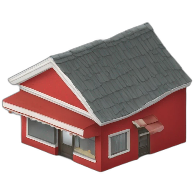 Grandma's store building with red color elements emoji
