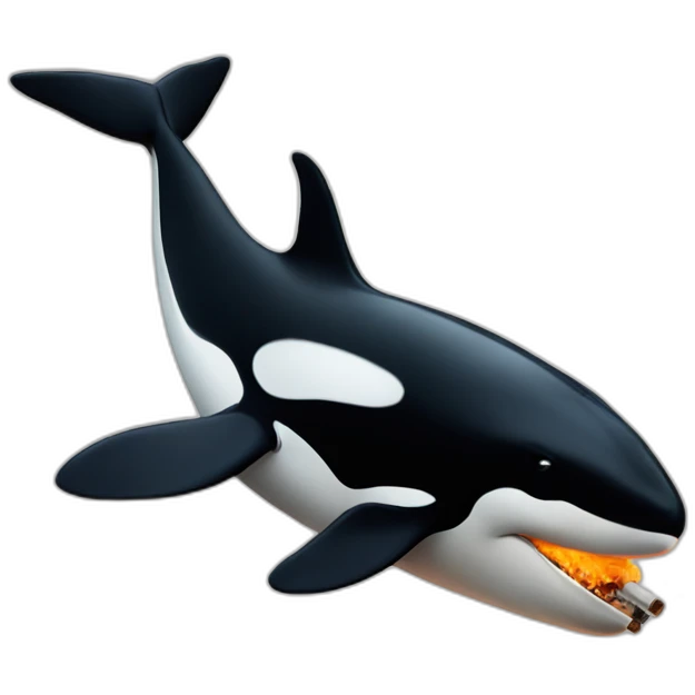 orca smoking a cigarre emoji