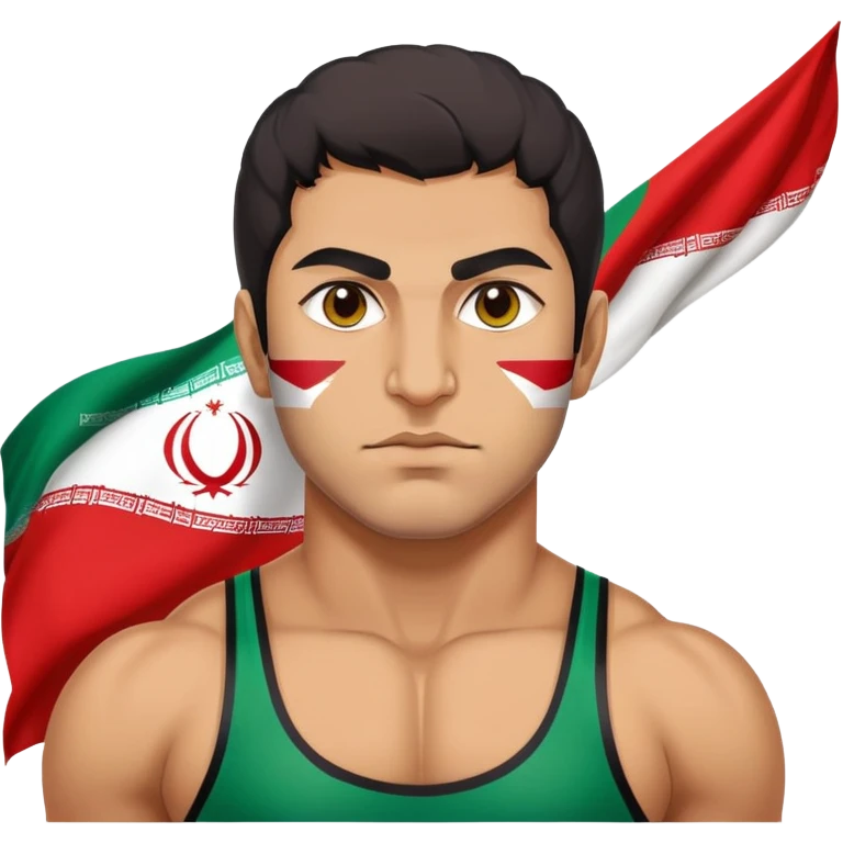 persian Wrestler,iran flag on shirt emoji