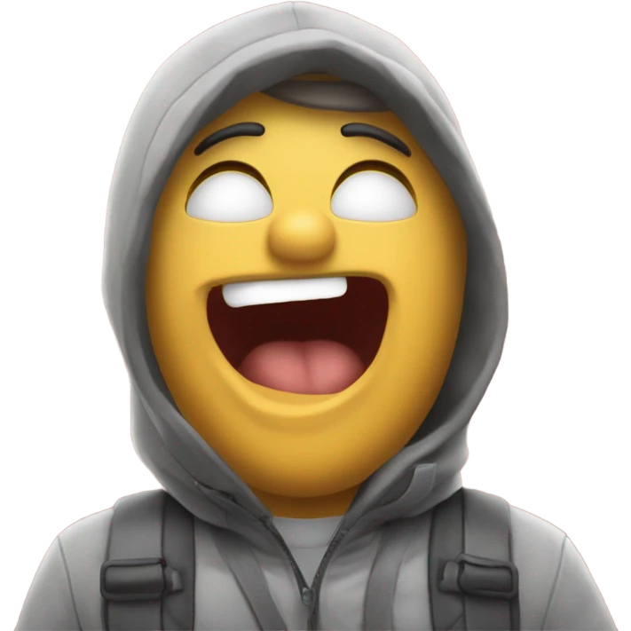 Epji qui pleure avec une main sur la bouche et une autre si main qui point la tête  emoji