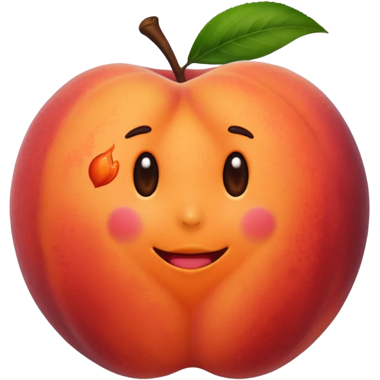 peach with hand print emoji