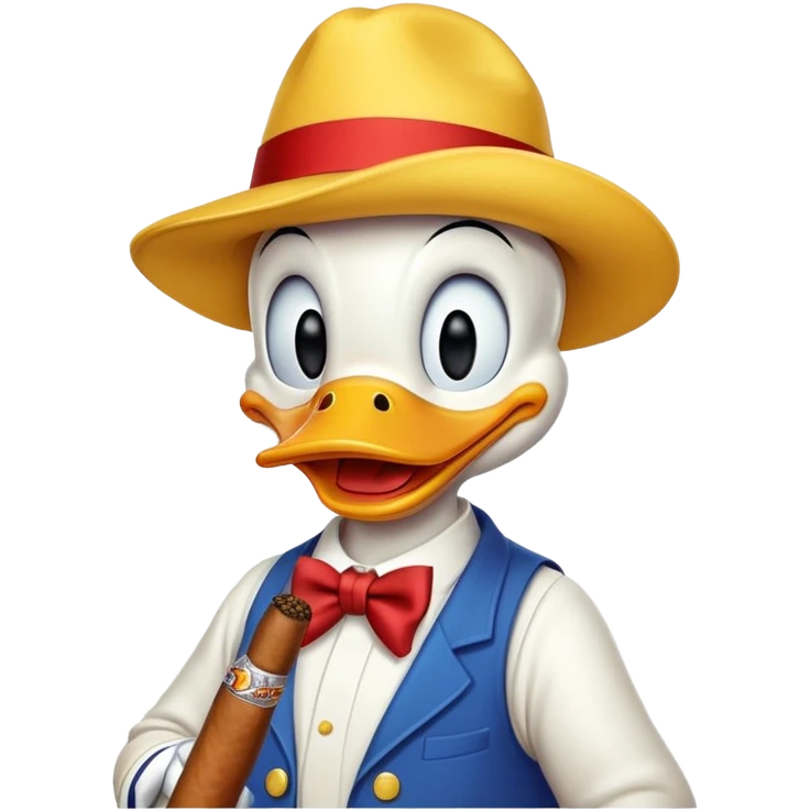 Donald Duck emoji with cigar emoji