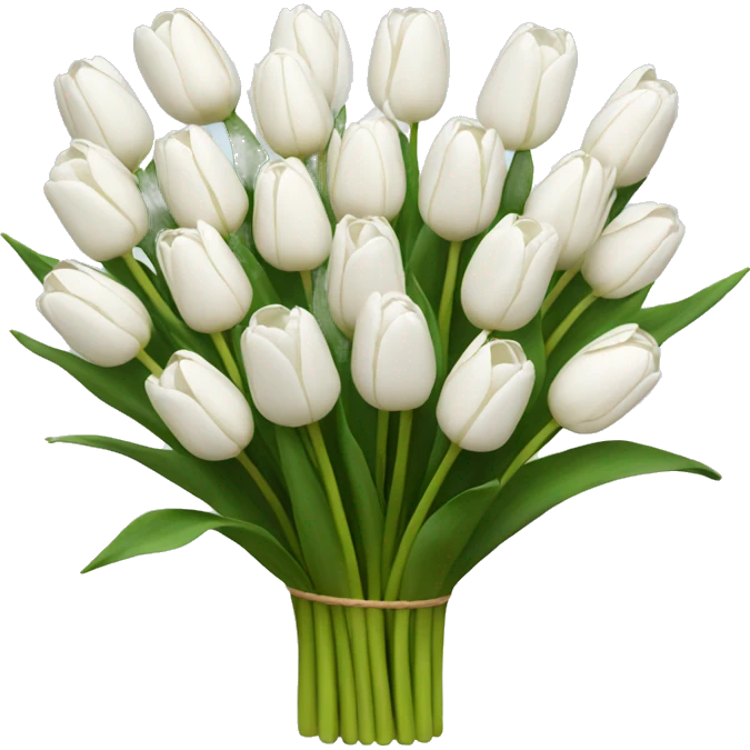 white tulip bouquet  emoji