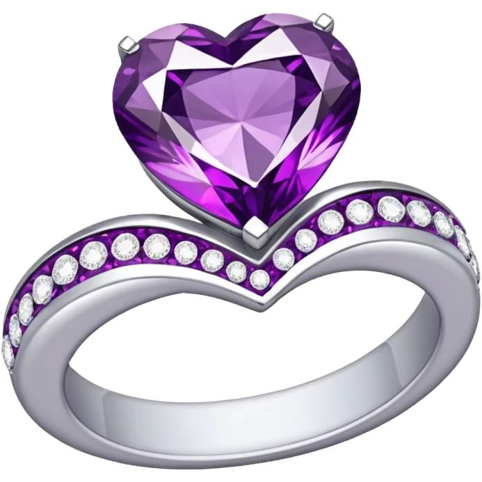 anel de casamento branco e roxo emoji