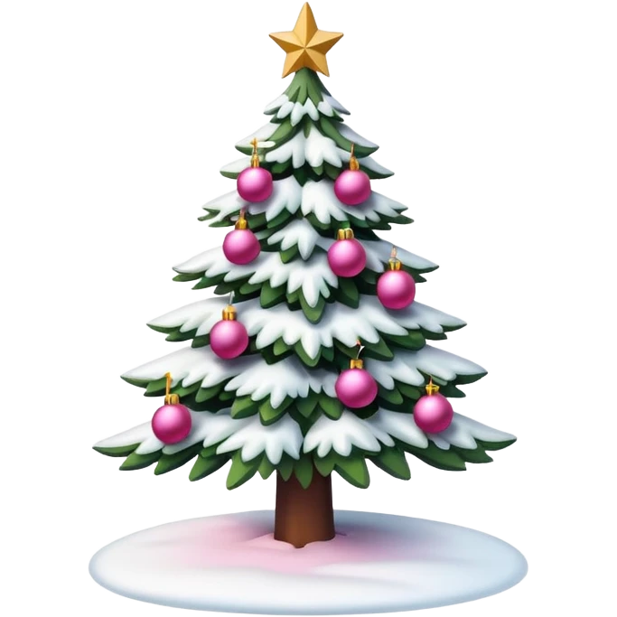 Christmas tree snow pink emoji