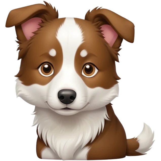 bordercollie mixed with a chinese rural dog with brown and white fur emoji
