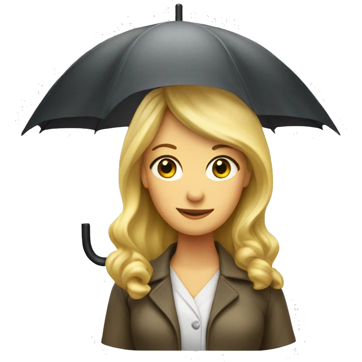 Blond haired lady with an umbrella emoji