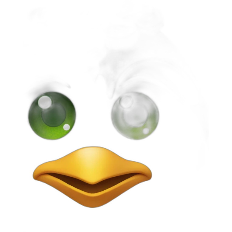 penguin head with green mowhawk and sliced spa beauty cucumbers on his eyes emoji