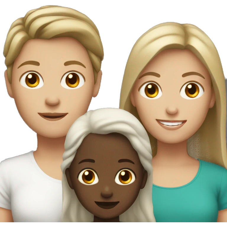 white woman with white
2 kids emoji