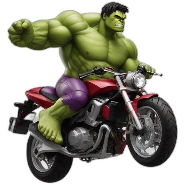 hulk riding on the back of flying ironman emoji