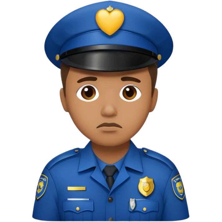 Policia con el corazón roto triste emoji