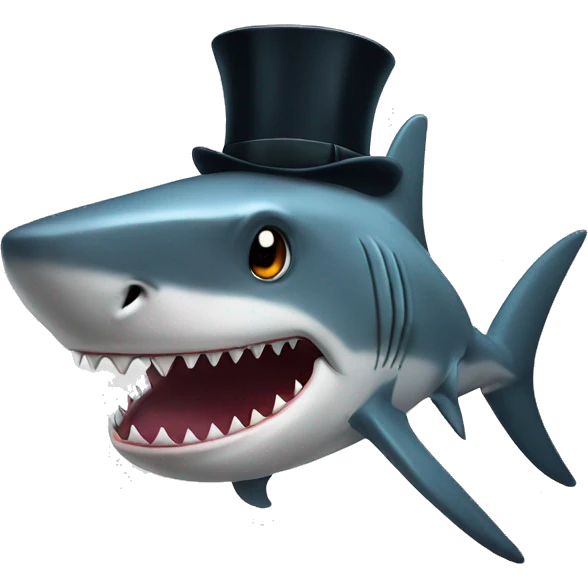shark with tophat emoji