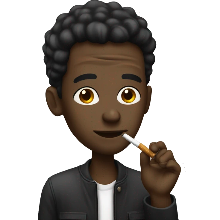 Black guy with a cigarette emoji