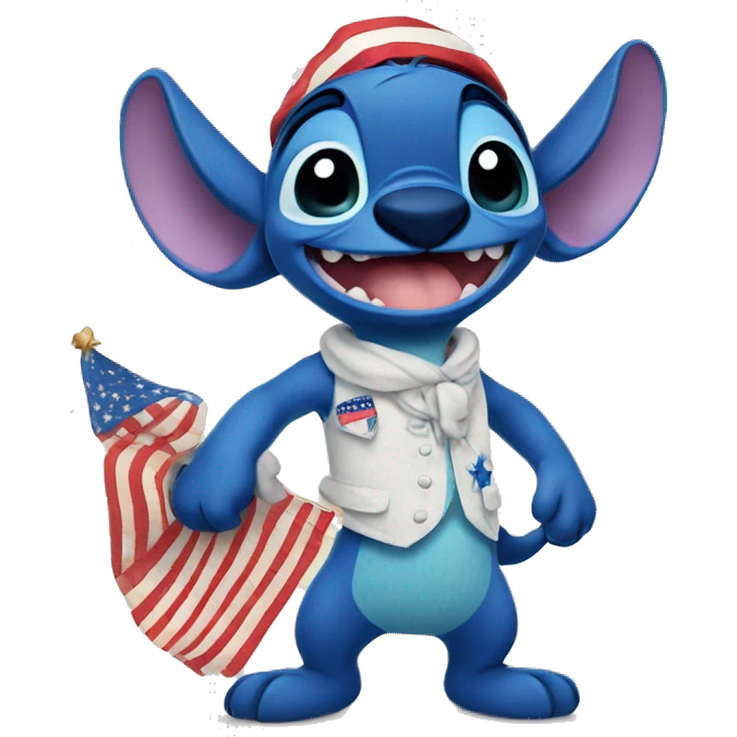 Stitch Disney Independence Day emoji