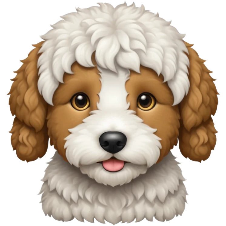 a white and black goldendoodle emoji