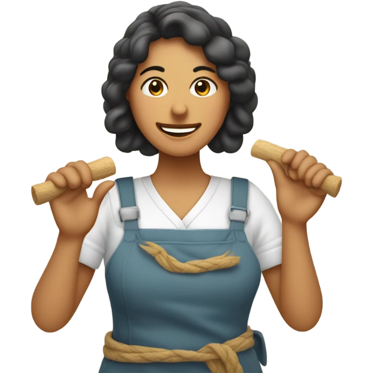 mujer tejiendo emoji