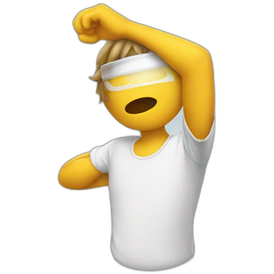 Personne qui fait un dab emoji