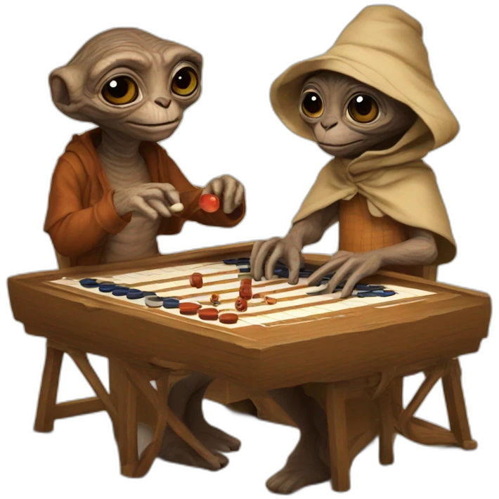 E.T. playing backgammon emoji
