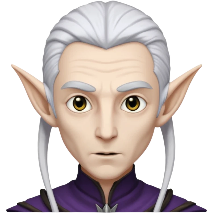 dark elf man, white hair emoji