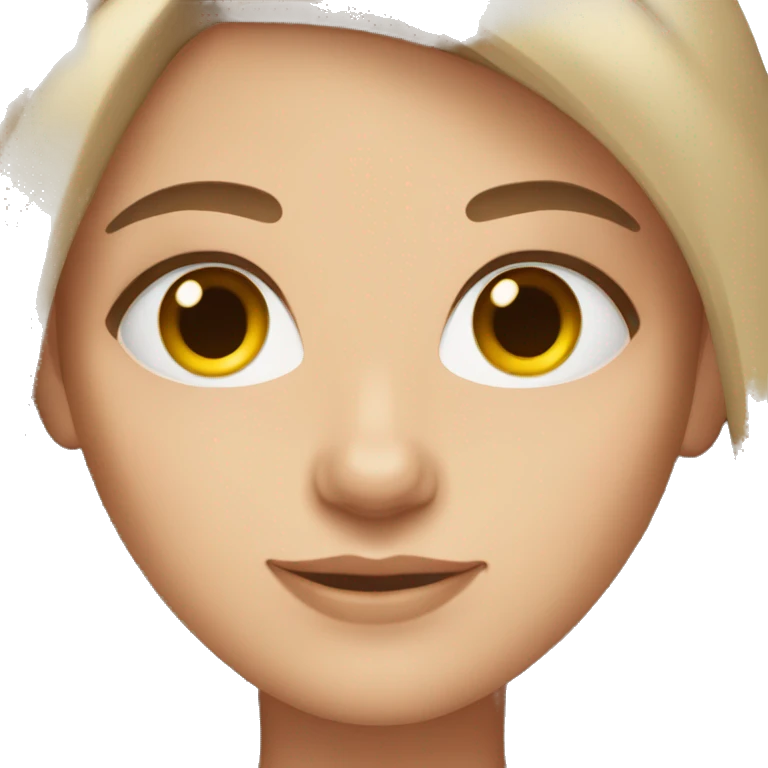 White girl with brown straight hair  emoji