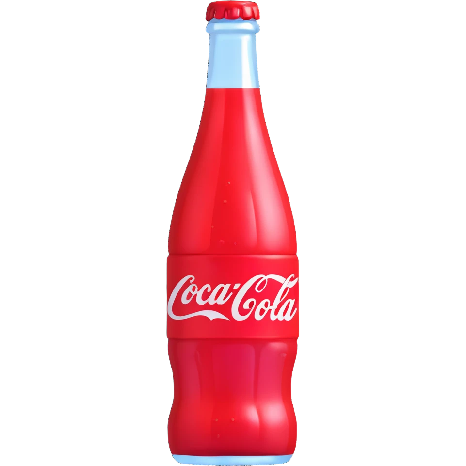glass bottle of Coca Cola with fizzy bubbles emoji
